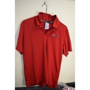Adidas Jacksonville State University JSU Gamecocks Mens Red Polo Shirt Large